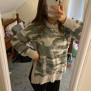 Camouflage Print Sweater